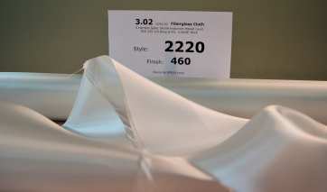 Style 2220, 3.02 oz/sq yd, 460 finish 4 harness satin weave fiberglass cloth 