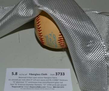 3733 with Volan finish fiberglass cloth doubled back over baseball  from Thayercraft