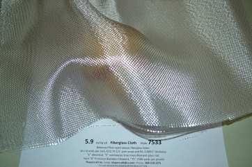 7533 5.9 oz/sq yd Twist weave Fiberglass Cloth over baseball from Thayercraft