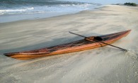 Tim's beautiful Cedar Strip Kayak Outer Banks NC covered with fiberglass from Thayercraft